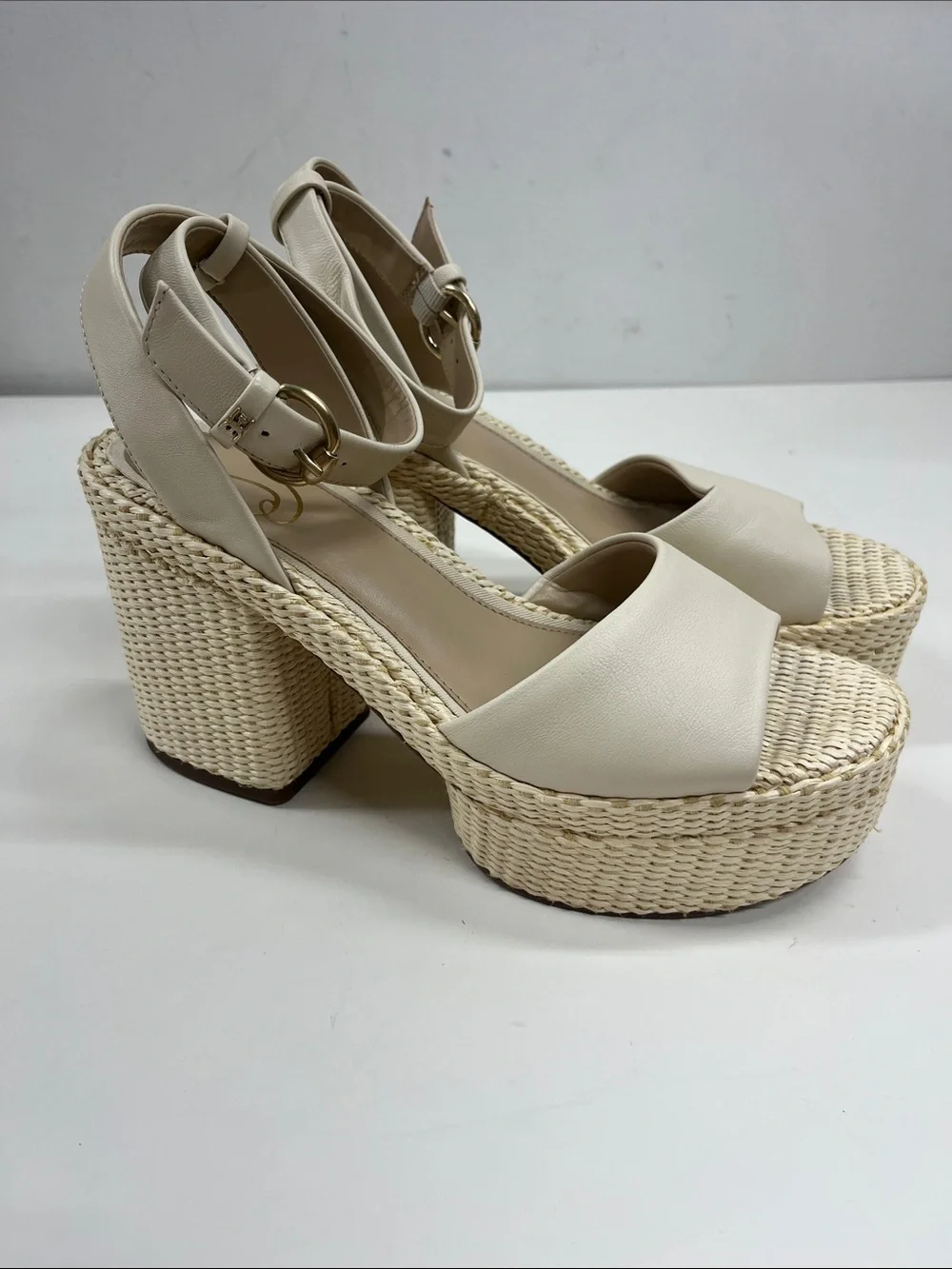Sam Edelman Immie Cream Platform Sandals Size 7.5
